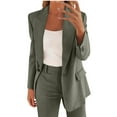 thumbnail image 5 of BRGZLK Womens Oversize Open Front Blazer Jacket Fashion Solid Color Long Sleeve Lapel Lightweight Casual Suit Jacket with Pockets Army Green XXXXXL, 5 of 8