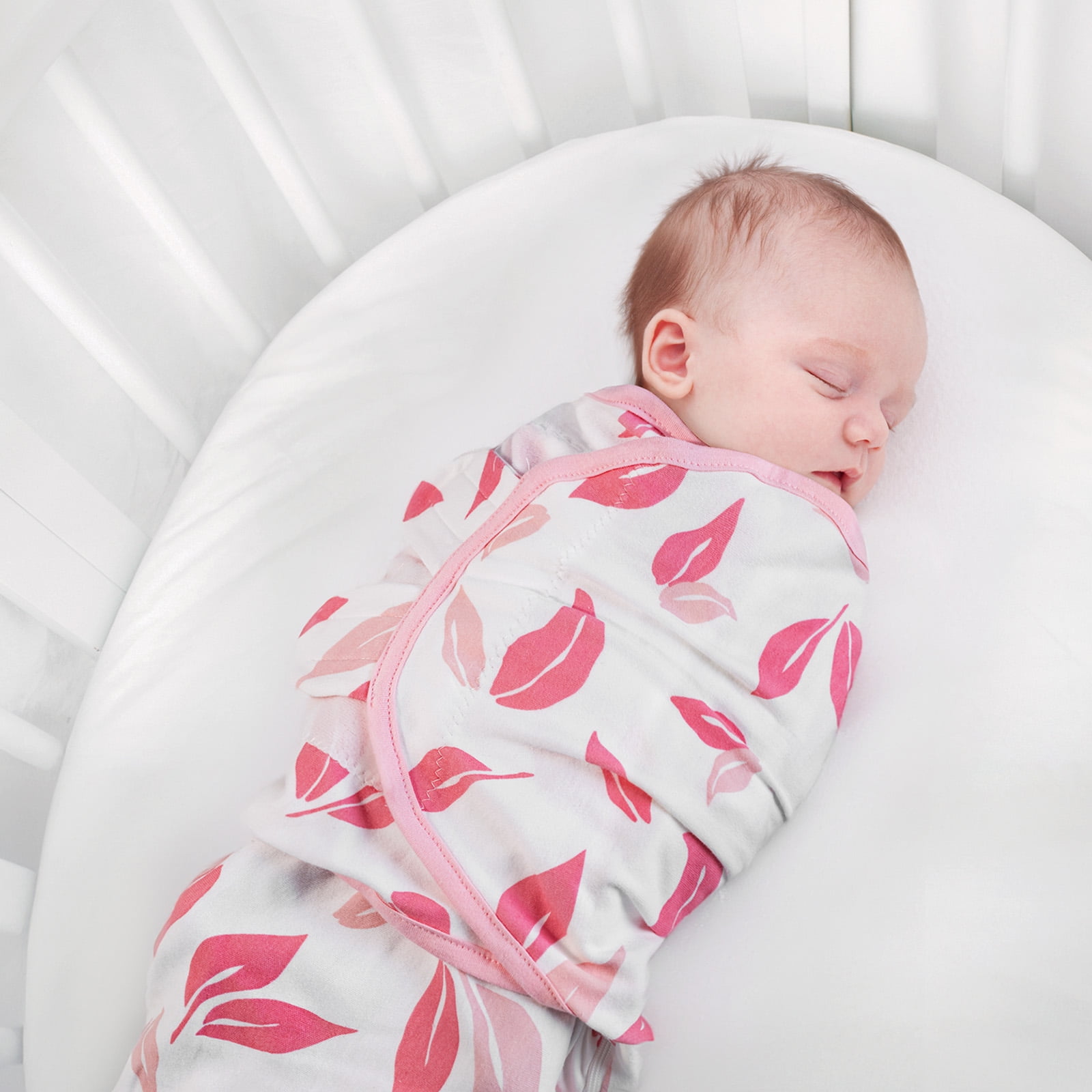 Gllquen Baby Swaddle Sleep Sacks with Zipper for 0-3 Months Newborn Girls Pink Floral, 3 Pack
