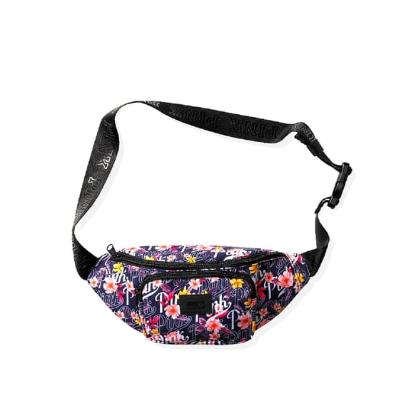 Victoria's Secret Pink Oversized Belt Bag Fanny Pack Purse Tropical Floral Logo New