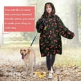 thumbnail image 4 of Wearable Oversized Blanket,Black Christmas Cherry Pattern Wearable Blanket Hoodie for Adults,Cozy Hooded Blankets with Super Pockets,Super Warm Fuzzy Pullover for Women & Men, 4 of 6