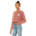 thumbnail image 2 of Crop Tops for Women Cat Shirt Cropped Tops Ladies Casual Cropped Long Sleeve Crewneck Fleece Womens Tops Cute Daily Cat Design Top, 2 of 3