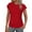 New1/Red, variant on Otvok Womens Solid Color Round Neck Bubble Sleeve Short Sleeved Casual Tops Blouse