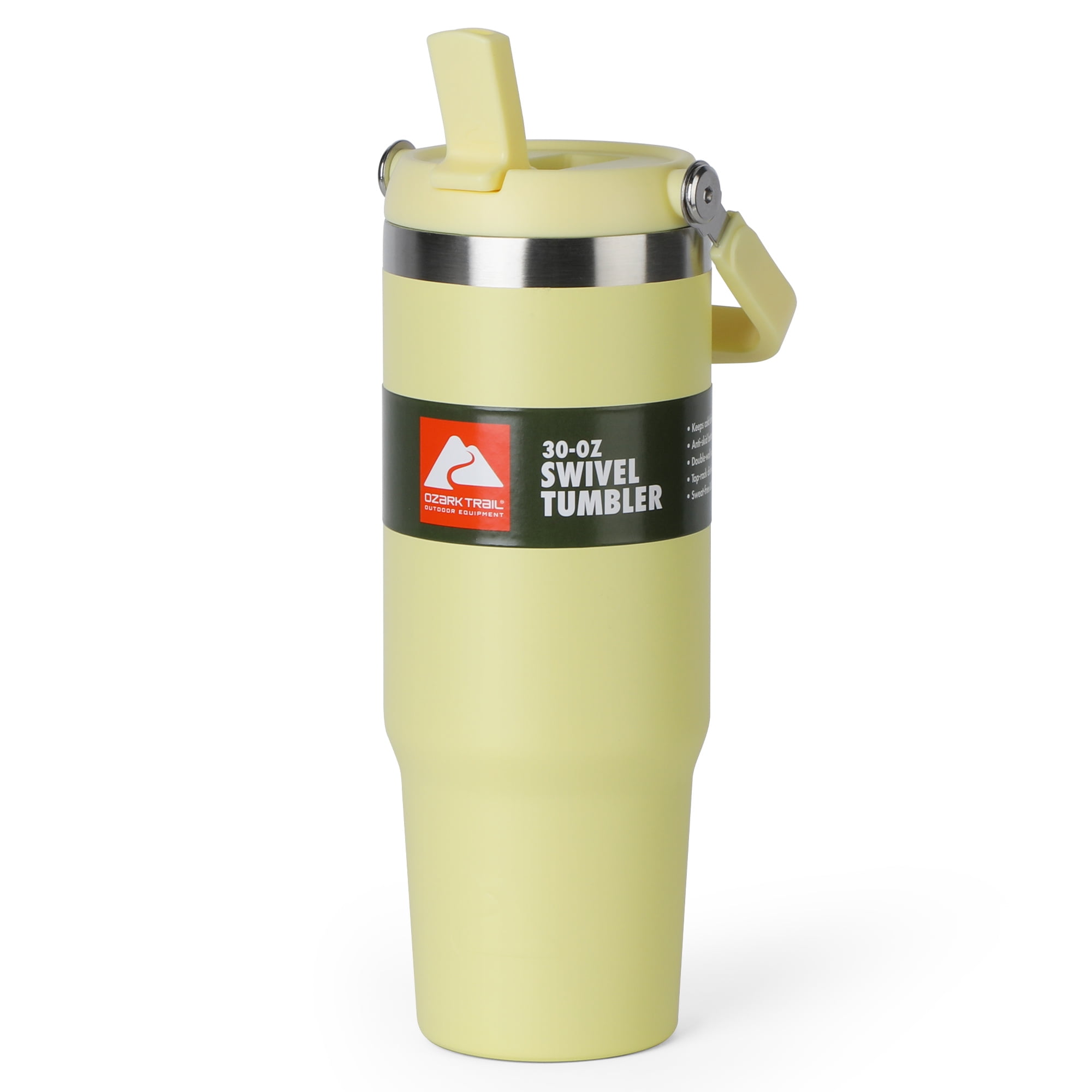 Ozark Trail 30 oz Insulated Stainless Steel Tumbler with Swivel Handle,Yellow