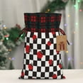 thumbnail image 5 of Rocae Ladybugs Of Black And White Checkers Print Christmas Drawstring Linen Gift Bag with Drawstrings Treat Bag Goody Present Bags for Christmas Party Favor, 5 of 8