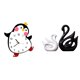 thumbnail image 1 of Reloj de pared silencioso, sin , decorativo, de madera, con forma de pingüino pequeño, figuras de cisne de cerámica, esculturas de ciervo hechas, 1 of 8