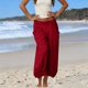 thumbnail image 2 of TaTaai Women's Solid Color Loose Fit Elastic Waist Beam Foot Long Pants Comfortable Casual Trousers with Convenient Side Pockets Versatile Daily Sports and Lounge Pants Gift, 2 of 6