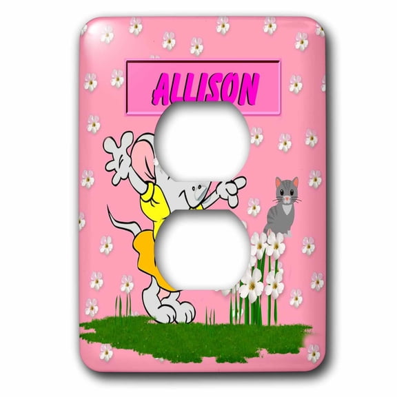 3dRose, Allison - Decorative Name Specific Childrens Art, 2 plug outlet cover