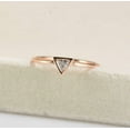 thumbnail image 2 of HeartsAndYou Bezel Set Minimalist Engagement Ring for Women 1.2ct Trillion Moissanite 18k Rose Gold Over Silver, 2 of 9