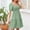 Green, variant on Elvqul Midi Dresses Women Ruffled Short Sleeve Plain Silk Girls Square Neck Pink Dresses
