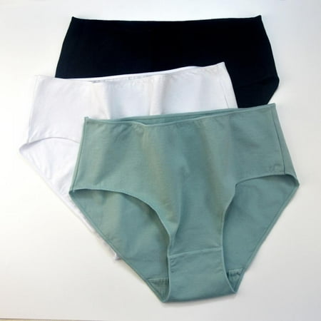 

Women s Cotton Briefs Mid-Rise Soft Stretch Underpants 3 Count Plus Size M/L/XL/2XL