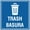 Blue, variant on Signs ByLITA Square Trash Basura Sign - Easy Installation | Durable Material (Black) - Large