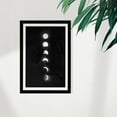 thumbnail image 2 of Wynwood Studio Astronomy and Space Framed Wall Art Prints 'Moon Phases' Moons Phases Home Décor - Black, White, 13" x 19", 2 of 4