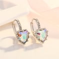 thumbnail image 4 of Exquisite Cubic Zirconia Heart Lever Style Single Stone Earrings Plated Fashionable Earrings, 4 of 7