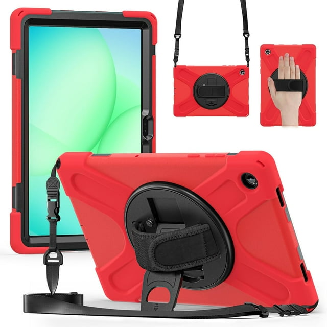 Funda para Samsung Galaxy Tab A11 Plus de 11 pulgadas (2025) y A9 Plus de 11 pulgadas (2023), funda protectora infantil a prueba de golpes con portalápices, correa de mano giratoria de 360 grados