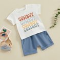thumbnail image 2 of Bagilaanoe 2pcs Newborn Baby Boy Shorts Set Short Sleeve Letter Print T Shirt Tops + Shorts 3M 6M 12M 18M 24M Infant Casual Summer Clothes, 2 of 8