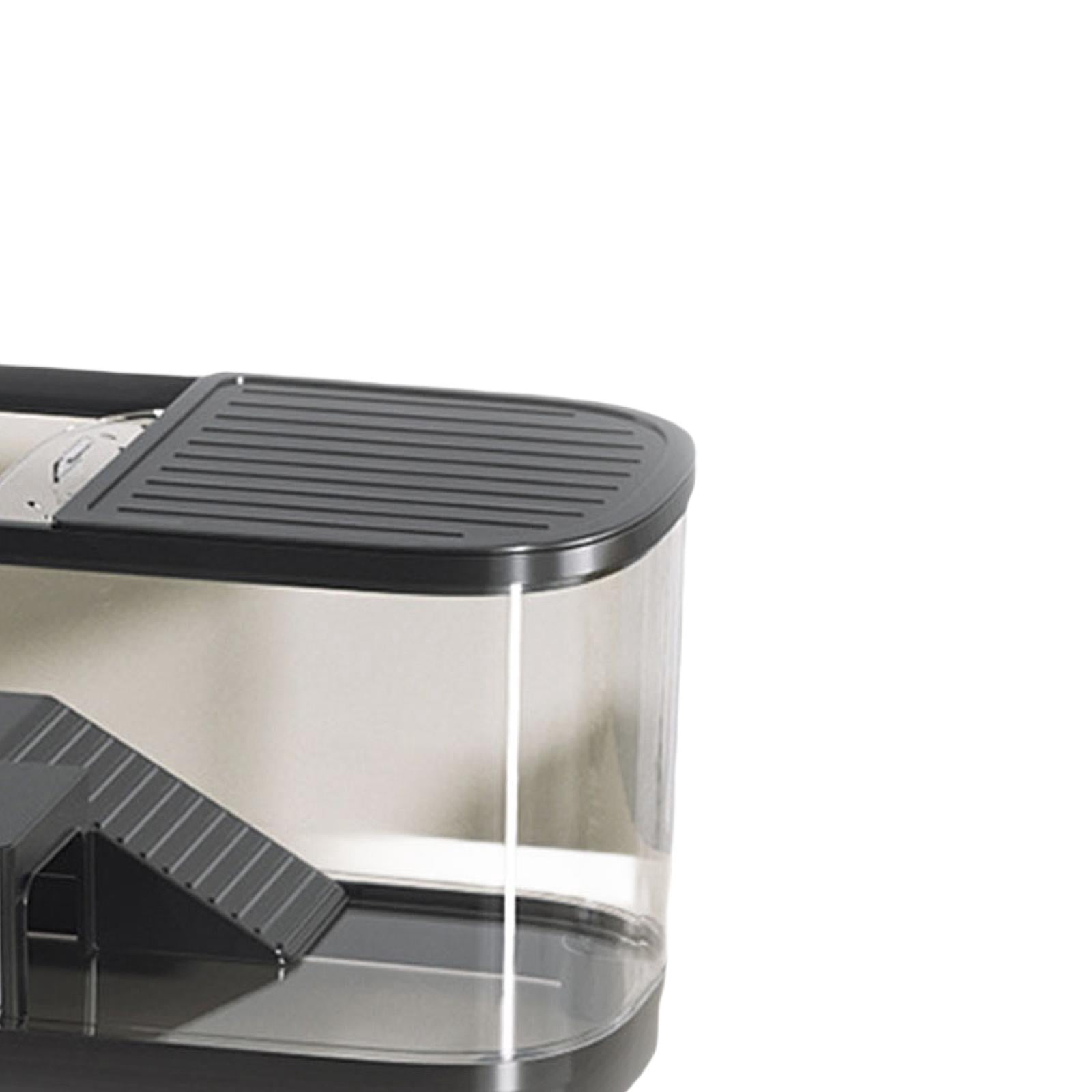 oshhni Turtle Tank with Covers with Platform for Bearded Dragon Terrapin Amphibians Black Medium