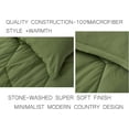thumbnail image 4 of Chezmoi Collection Vero Olive Green Comforter Set Oversized Queen Size 3-Piece Fluffy Soft Lightweight Bedding Honeycomb Geometric Stone-Washed Microfiber Comforter Set for All Season, 4 of 9