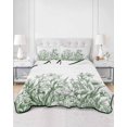 thumbnail image 3 of Wildflower Leaf Full Size Down Alternative Comforter, Lightweight Comforter Quilt Bedding Set with Pillow Shams Green Floral Botanical White Watercolor All Seasons Bed Comforter Duvet Insert 78"x90", 3 of 7