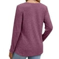 thumbnail image 6 of miqiqism Great discounts！Crewneck Shirt for Women Long Sleeve Tunic Tops Loose Pullover Basic Sweaters Fall Winter Clothes,X#02_Purple,Large, 6 of 6