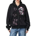 thumbnail image 1 of xiaxaixu Women's Hooded Sweatshirt Jacket Cartoon SkullStar Pattern Zip Up Fall Coat Streetwear, 1 of 9
