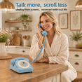 Voice Assistant In House Cordless Home Telephone with Voice Assistant, Volume Control ...