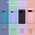 thumbnail image 2 of for Google Pixel 7a Case, Silicone Phone Case with 2 Screen Protector, Soft Anti-Scratch Microfiber Lining, Full Body Shockproof Slim Cover Support Wireless Charging, Lavender Purple, 2 of 16