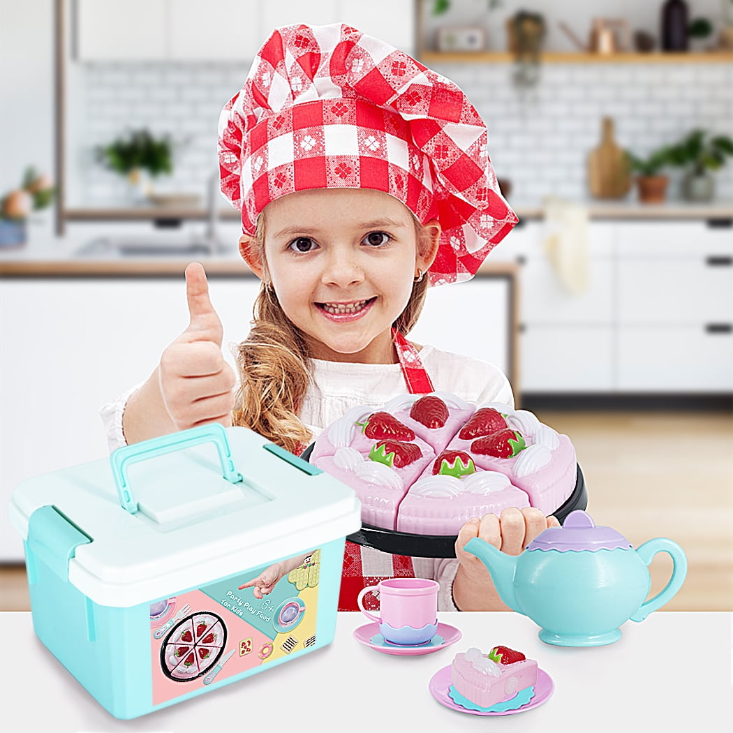 75X Kids Pretend Role Play Toy Kitchen Fruit Cake Food Child Plastic Cutting Set 
