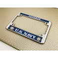 thumbnail image 5 of [Officially Licensed Product] - Motorcycle Domed Custom-Made Personalized Metal License Plate Frame with Veteran US Navy Eagle, Anchor Logo Design - Chrome, 5 of 8