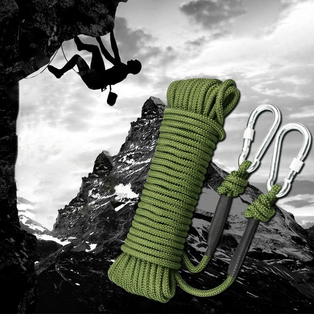 Qiilu 30m Outdoor Rock Climbing Escape Rope 12mm Diameter Safety Survival Cord, Survival Cord,climbing Rope Yellow