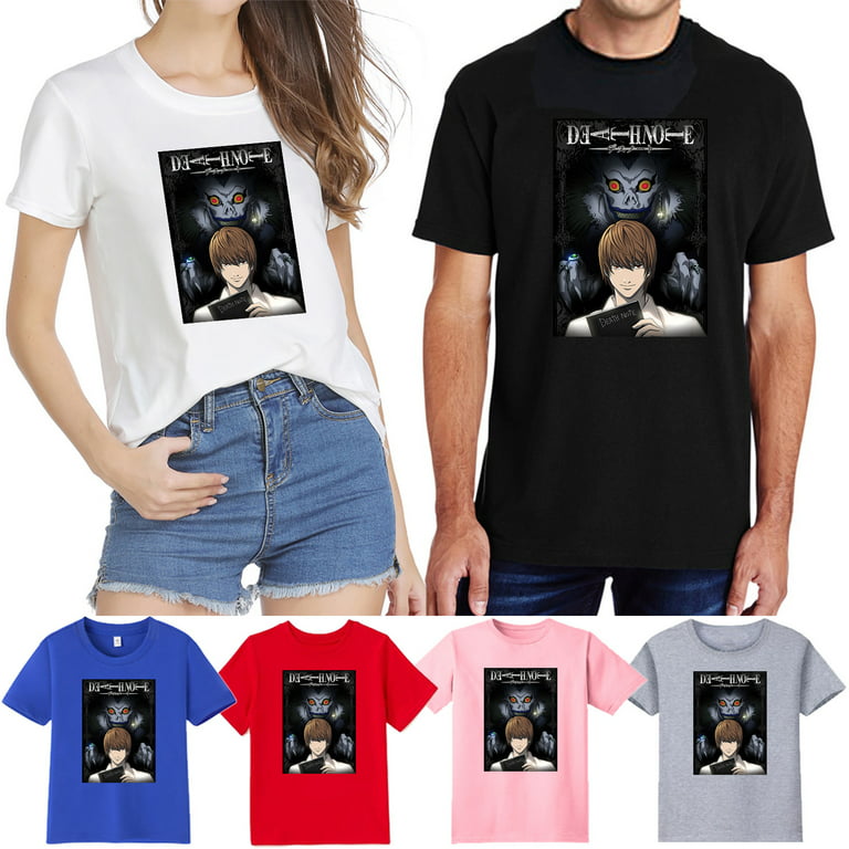 2022 Death Note L & Kira Men Women Fashion Anime Print Street Clothes Hip Hop Summer Tops Unisex for Kid and Adult - Walmart.com