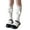 Beige, variant on D-GROEE 2Pcs Women Calf Socks,Fashion Wavy Lace Hollow Calf Mesh Socks Ladies Girl Princess Campus Dance Socks