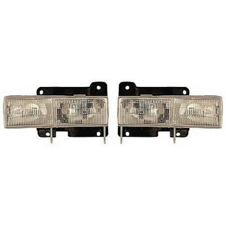 Go-Parts - PAIR/SET - OE Replacement for 2000 Chevrolet (Chevy) Blazer Front Headlightss Headlamps Assemblies Front Housing / Lens / Cover - Left & Right (Driver & Passenger) Replacement For)