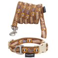thumbnail image 1 of Touchdog CLSH1BRMD Caliber Designer Embroidered Fashion Pet Dog Leash & Collar Combination, Brown Pattern - Medium, 1 of 1