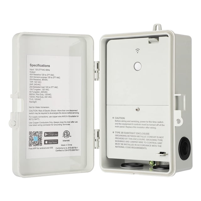 Temporizador de piscina DEWENWILS, conmutador WiFi, 40 A, 120-277 VAC, 2 HP