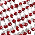 thumbnail image 3 of GRACEARA Wholesale Jewelry Lots 40pcs Women's Red Turquoise Silver Plated Rings, 3 of 5