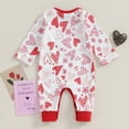 thumbnail image 3 of Bagilaanoe Newborn Baby Girls Boys One-pieces Heart Print Long Sleeve Jumpsuit 3M 6M 9M 12M Infant Romper Valentine's Day Clothing, 3 of 7