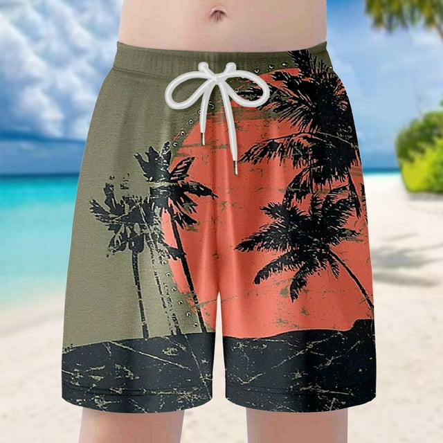 Maillot de Bain Garçon Ado, Short de Bain Floral pour Tout-Petit, Short de Bain Extensible Garçon, Boxeur Mode, Maillot de Bain Garçon, Short de Bain Garçon 14-16 Ans