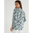 thumbnail image 3 of Time and Tru Women’s Double Cloth Peasant Top with Long Sleeves, Sizes XS-XXXL, 3 of 5