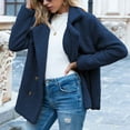 thumbnail image 5 of Black Friday Deals Women Winter Warm Jacket Solid Turncoat Down Collar Lambswool Outerwear, 5 of 9