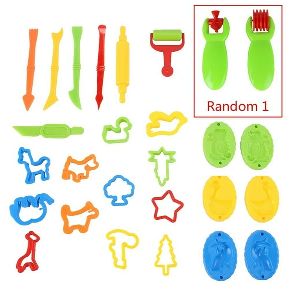 New Colorful ULTNICE Play Doh Kits 26pcs Smart Dough Tools Plasticine Tools for Children To Play Games