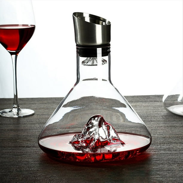 Decantador de Vino, Decantador de Vino Transparente con Aireador, Jarra de Vino Tinto con Dispensador Incorporado,