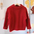 thumbnail image 3 of Girls Sweaters Kids Clothes Winter Thick Sweater Bulky Yarn Flower Loose Children's Sweater, 3 of 8
