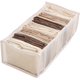 thumbnail image 1 of Organizador de cajones para jeans, separador de cajones de ropa lavable y plegable, caja de almacenamiento transpirable con compartimento para jeans (blanco, 17x36x12 7 compartimentos), 1 of 4