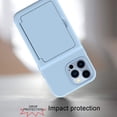 thumbnail image 5 of iPhone 13 Pro Max Case with Tempered Glass Screen Protector, Dteck Wallet Case Credit Card Holder & Hidden Mirror, Heavy Duty Shockproof Protective Case for iPhone 13 Pro Max, Blue, 5 of 5