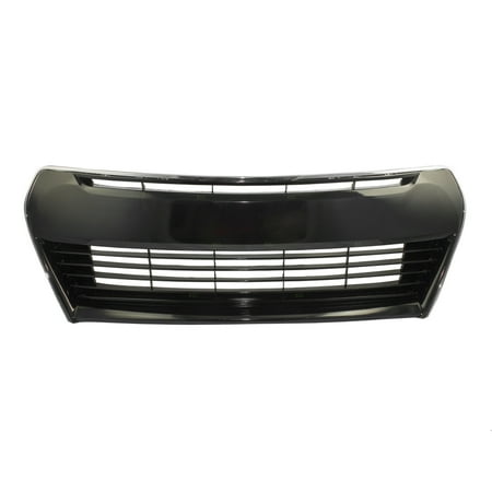 Front Lower Grille Front Bumper Grille Black w/ Chrome Trim Lower Center Replacement for Toyota Corolla 53102-02210 ()