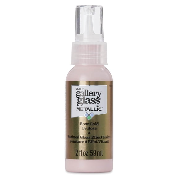 FolkArt Gallery Glass Paint 2oz-Metallic Rose Gold