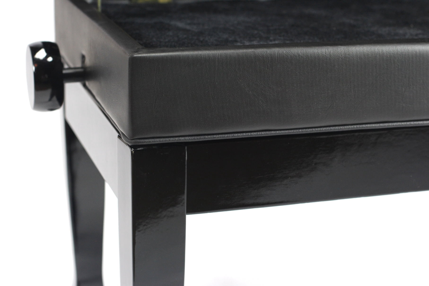 Griffin Genuine Leather Duet Piano Bench Seat | Black Wood Keyboard Guitar Stool