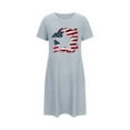 thumbnail image 5 of EINCcm Nightgown for Women Dragonfly Floral Print Cute T-Shirt Pajamas Dress Short Sleeve Sleep Shirt Summer Crew Neck Tunic Tops Sleepwear, 5 of 7