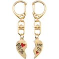 thumbnail image 4 of HTOOQ 2 Pairs Love Stitching Keychains Unique Key Holder Chic Key Ring Key Decoration Small Gift for Girls Women (Golden+ Silver) Key Chain Accessory, 4 of 9