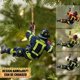 thumbnail image 2 of Colgante de bombero de Navidad personalizado, árbol de Navidad, decoración del hogar, llavero con colgante periférico de coche de madera con fuego creativo, 2 of 5